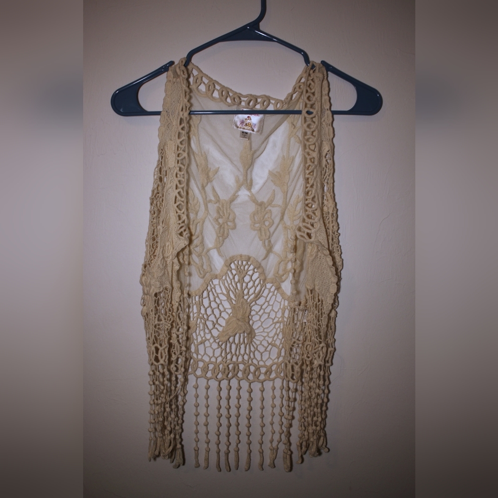 RoomMates Crochet and Lace Vest